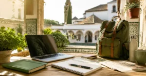 Material de estudio y mochila para movilidad educativa en Andalucía