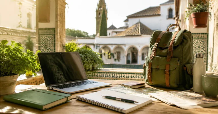 Material de estudio y mochila para movilidad educativa en Andalucía